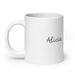 Alicia Exclusive Name Art Piece Home Office Work Coffee Mug Mexican Spanish Pride Gift Cup One-Of-A-Kind Calligraphy White Glossy Mug | A8 Mexicada