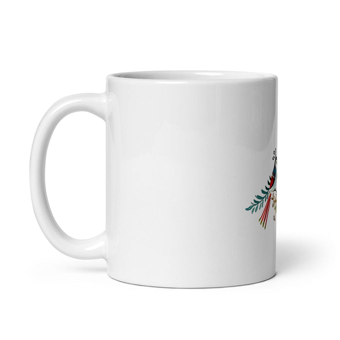 Alicia Exclusive Name Art Piece Home Office Work Coffee Mug Mexican Spanish Pride Gift Cup One-Of-A-Kind Calligraphy White Glossy Mug | A9 Mexicada