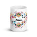 Alison Exclusive Name Art Piece Home Office Work Coffee Mug Mexican Spanish Pride Gift Cup One - Of - A - Kind Calligraphy White Glossy Mug | A1 - Mexicada