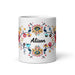 Alison Exclusive Name Art Piece Home Office Work Coffee Mug Mexican Spanish Pride Gift Cup One - Of - A - Kind Calligraphy White Glossy Mug | A1 - Mexicada