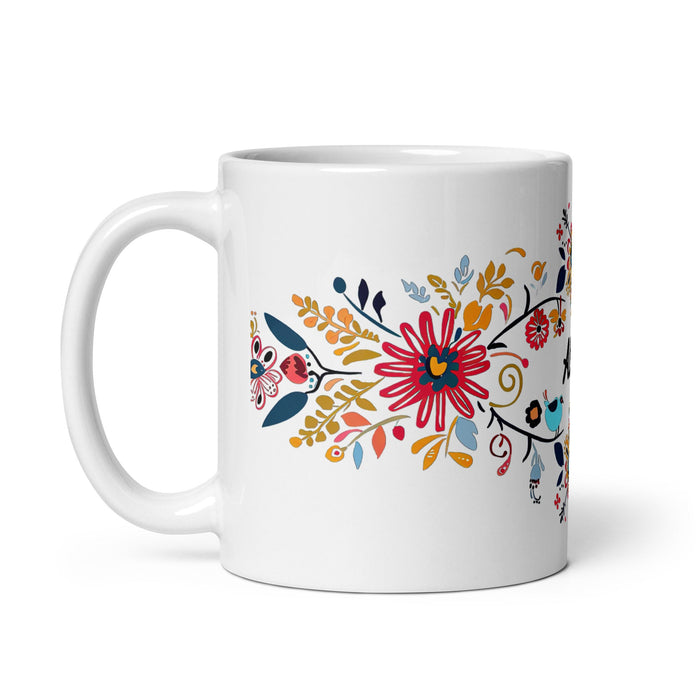 Alison Exclusive Name Art Piece Home Office Work Coffee Mug Mexican Spanish Pride Gift Cup One - Of - A - Kind Calligraphy White Glossy Mug | A1 - Mexicada