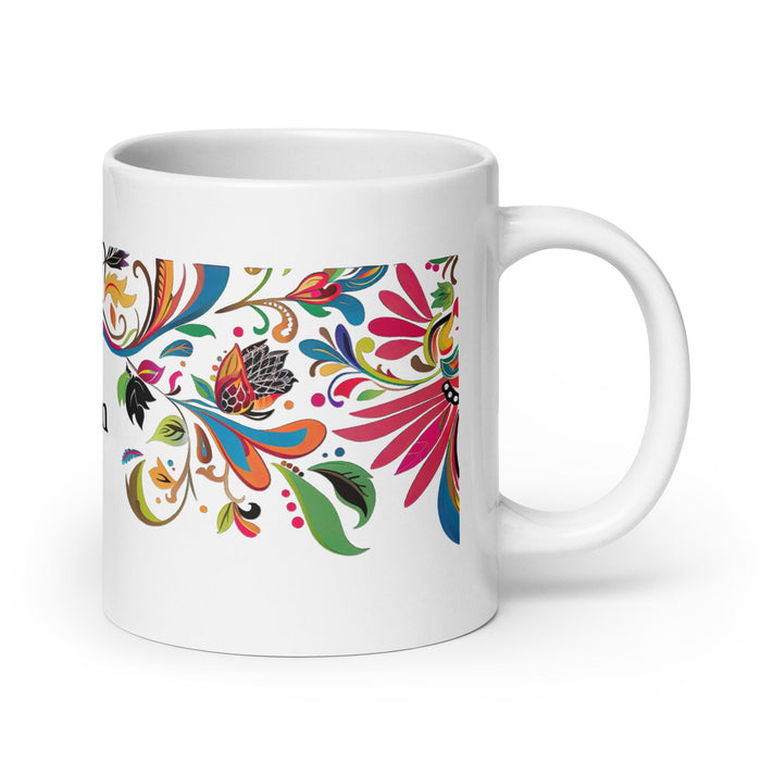 Alison Exclusive Name Art Piece Home Office Work Coffee Mug Mexican Spanish Pride Gift Cup One - Of - A - Kind Calligraphy White Glossy Mug | A10 - Mexicada