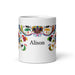 Alison Exclusive Name Art Piece Home Office Work Coffee Mug Mexican Spanish Pride Gift Cup One - Of - A - Kind Calligraphy White Glossy Mug | A10 - Mexicada