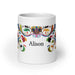 Alison Exclusive Name Art Piece Home Office Work Coffee Mug Mexican Spanish Pride Gift Cup One-Of-A-Kind Calligraphy White Glossy Mug | A10 Mexicada