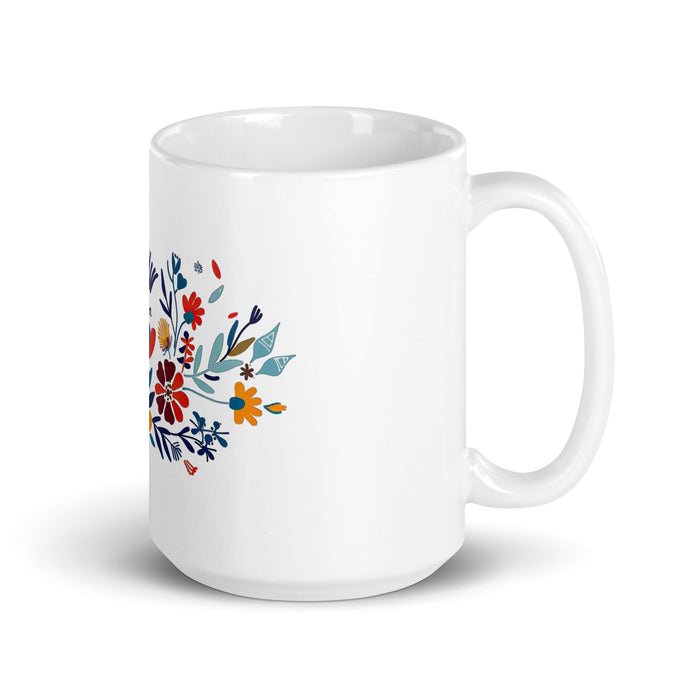 Alison Exclusive Name Art Piece Home Office Work Coffee Mug Mexican Spanish Pride Gift Cup One - Of - A - Kind Calligraphy White Glossy Mug | A13 - Mexicada