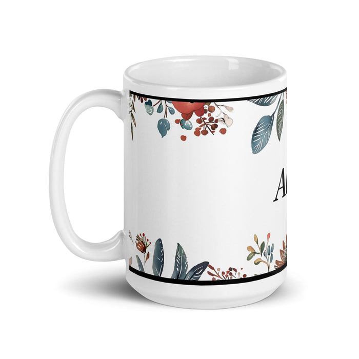 Alison Exclusive Name Art Piece Home Office Work Coffee Mug Mexican Spanish Pride Gift Cup One - Of - A - Kind Calligraphy White Glossy Mug | A15 - Mexicada