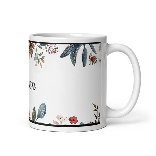 Alison Exclusive Name Art Piece Home Office Work Coffee Mug Mexican Spanish Pride Gift Cup One-Of-A-Kind Calligraphy White Glossy Mug | A15 Mexicada 11 oz