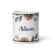 Alison Exclusive Name Art Piece Home Office Work Coffee Mug Mexican Spanish Pride Gift Cup One-Of-A-Kind Calligraphy White Glossy Mug | A15 Mexicada