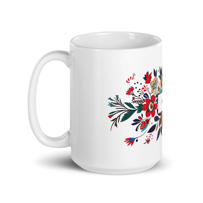 Alison Exclusive Name Art Piece Home Office Work Coffee Mug Mexican Spanish Pride Gift Cup One - Of - A - Kind Calligraphy White Glossy Mug | A17 - Mexicada