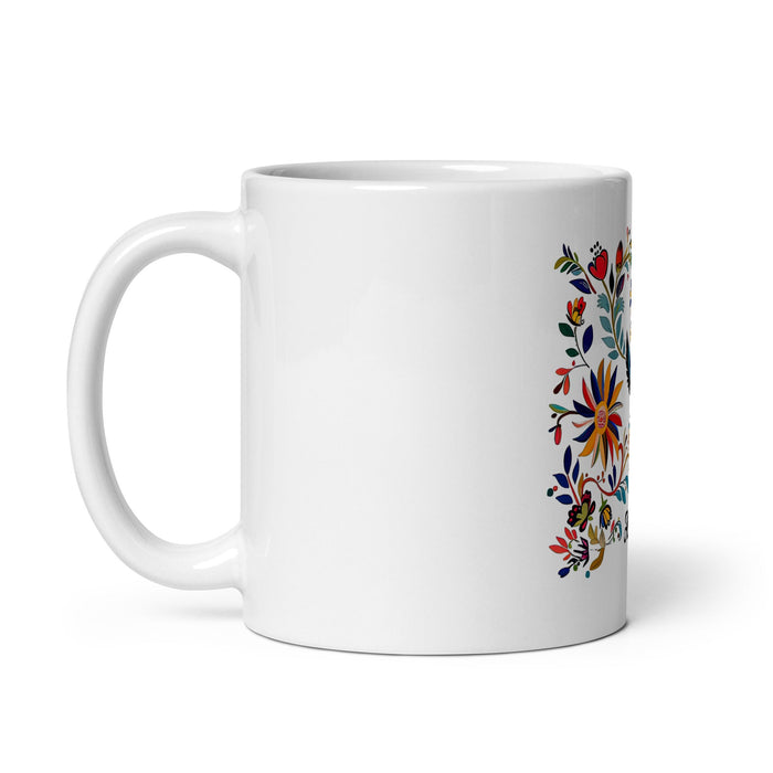 Alison Exclusive Name Art Piece Home Office Work Coffee Mug Mexican Spanish Pride Gift Cup One - Of - A - Kind Calligraphy White Glossy Mug | A18 - Mexicada