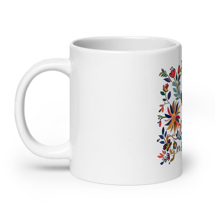 Alison Exclusive Name Art Piece Home Office Work Coffee Mug Mexican Spanish Pride Gift Cup One - Of - A - Kind Calligraphy White Glossy Mug | A18 - Mexicada