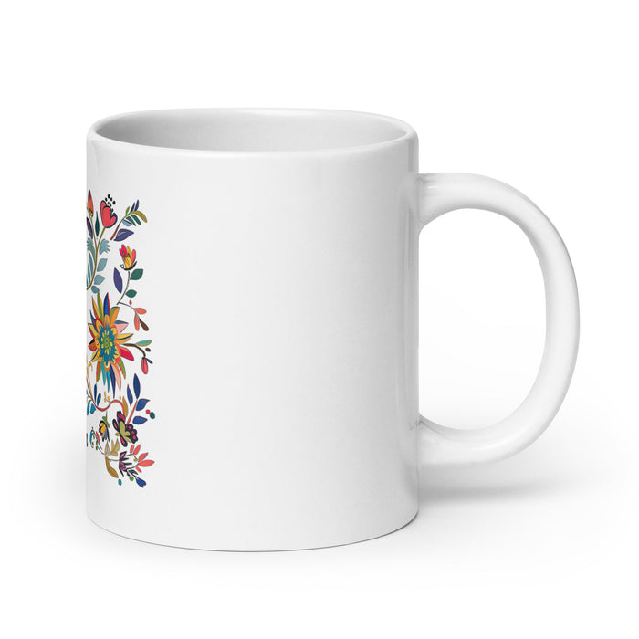 Alison Exclusive Name Art Piece Home Office Work Coffee Mug Mexican Spanish Pride Gift Cup One - Of - A - Kind Calligraphy White Glossy Mug | A18 - Mexicada