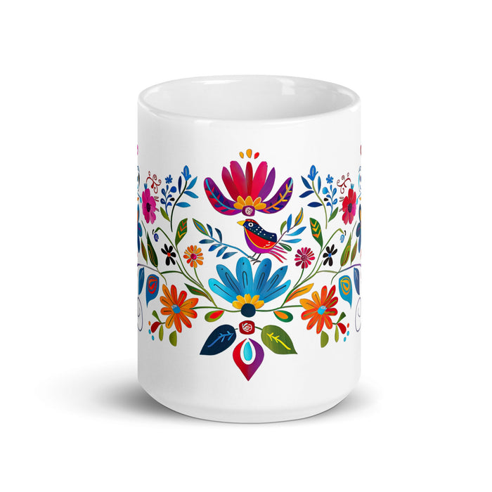 Alison Exclusive Name Art Piece Home Office Work Coffee Mug Mexican Spanish Pride Gift Cup One - Of - A - Kind Calligraphy White Glossy Mug | A19 - Mexicada