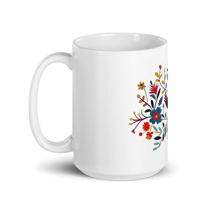 Alison Exclusive Name Art Piece Home Office Work Coffee Mug Mexican Spanish Pride Gift Cup One - Of - A - Kind Calligraphy White Glossy Mug | A2 - Mexicada