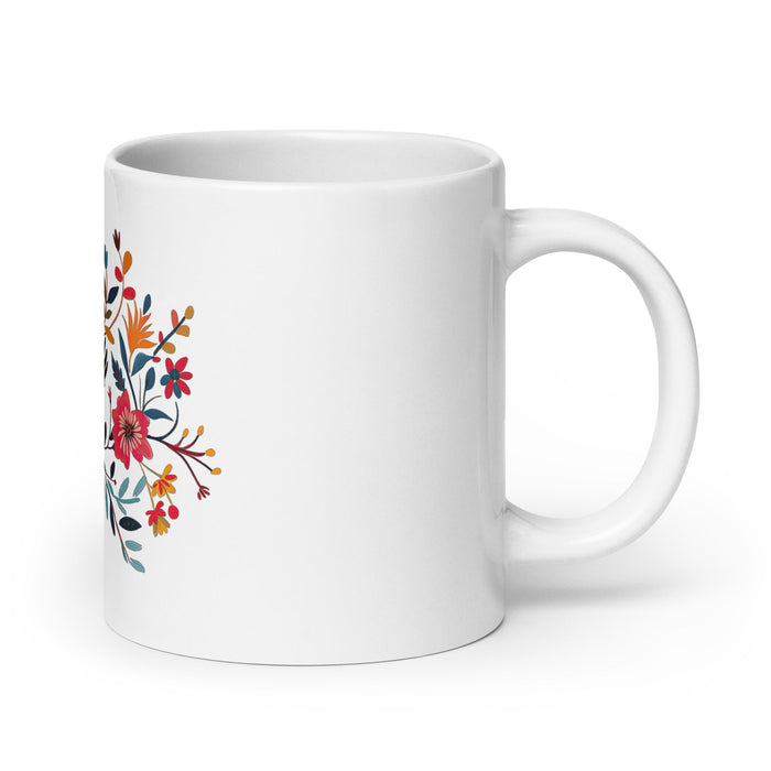 Alison Exclusive Name Art Piece Home Office Work Coffee Mug Mexican Spanish Pride Gift Cup One - Of - A - Kind Calligraphy White Glossy Mug | A2 - Mexicada