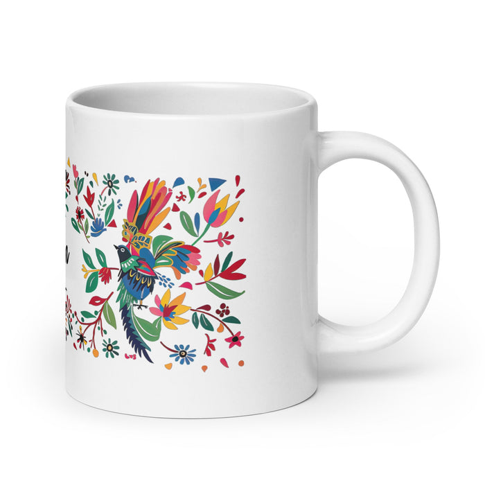 Alison Exclusive Name Art Piece Home Office Work Coffee Mug Mexican Spanish Pride Gift Cup One - Of - A - Kind Calligraphy White Glossy Mug | A21 - Mexicada