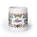 Alison Exclusive Name Art Piece Home Office Work Coffee Mug Mexican Spanish Pride Gift Cup One - Of - A - Kind Calligraphy White Glossy Mug | A21 - Mexicada