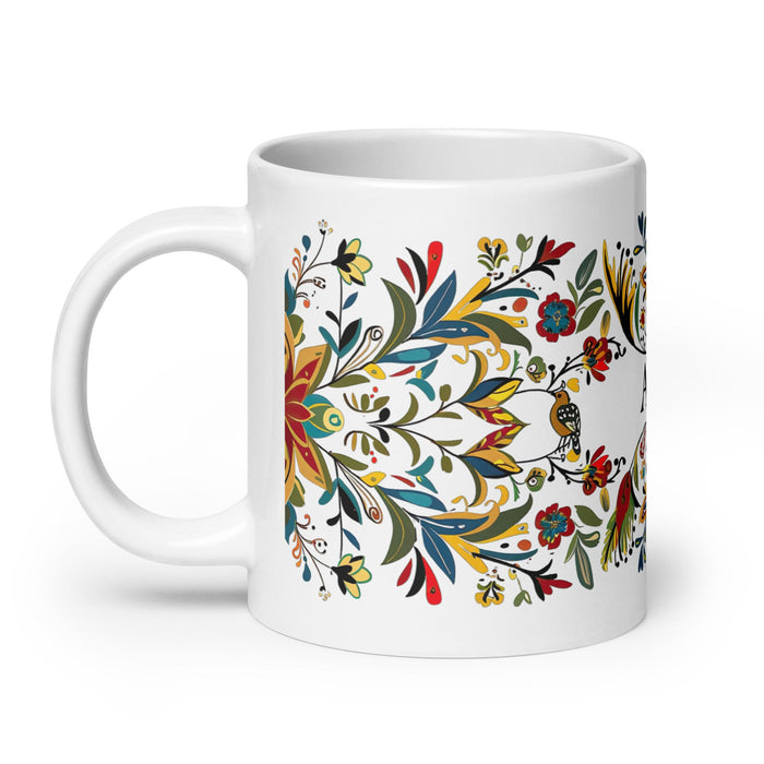 Alison Exclusive Name Art Piece Home Office Work Coffee Mug Mexican Spanish Pride Gift Cup One - Of - A - Kind Calligraphy White Glossy Mug | A24 - Mexicada