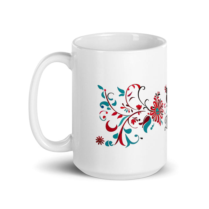 Alison Exclusive Name Art Piece Home Office Work Coffee Mug Mexican Spanish Pride Gift Cup One - Of - A - Kind Calligraphy White Glossy Mug | A25 - Mexicada