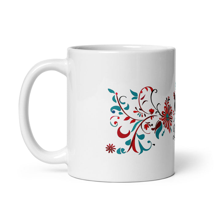 Alison Exclusive Name Art Piece Home Office Work Coffee Mug Mexican Spanish Pride Gift Cup One - Of - A - Kind Calligraphy White Glossy Mug | A25 - Mexicada