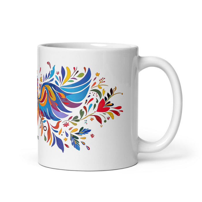 Alison Exclusive Name Art Piece Home Office Work Coffee Mug Mexican Spanish Pride Gift Cup One - Of - A - Kind Calligraphy White Glossy Mug | A26 - Mexicada