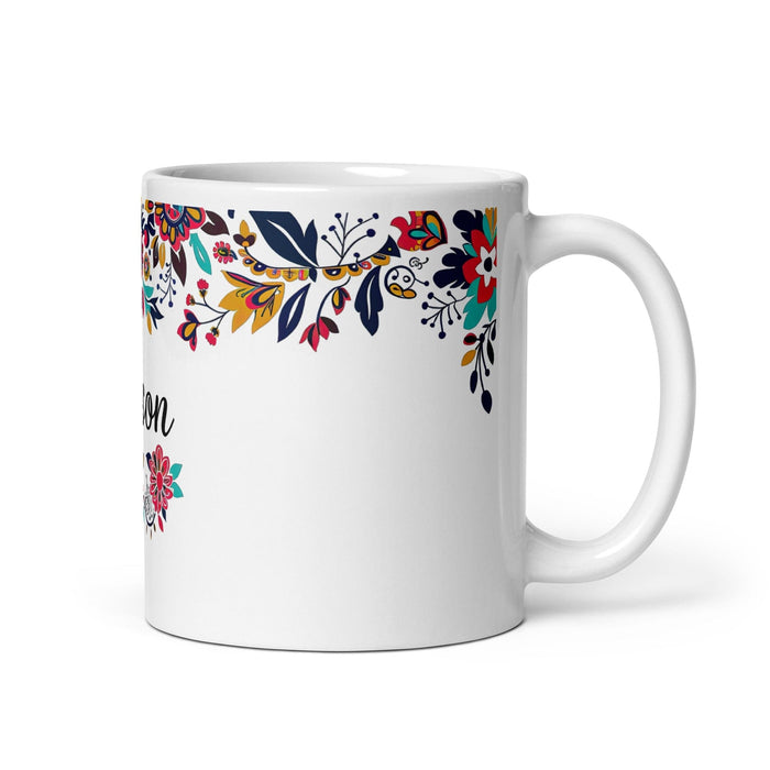 Alison Exclusive Name Art Piece Home Office Work Coffee Mug Mexican Spanish Pride Gift Cup One-Of-A-Kind Calligraphy White Glossy Mug | A27 Mexicada 11 oz