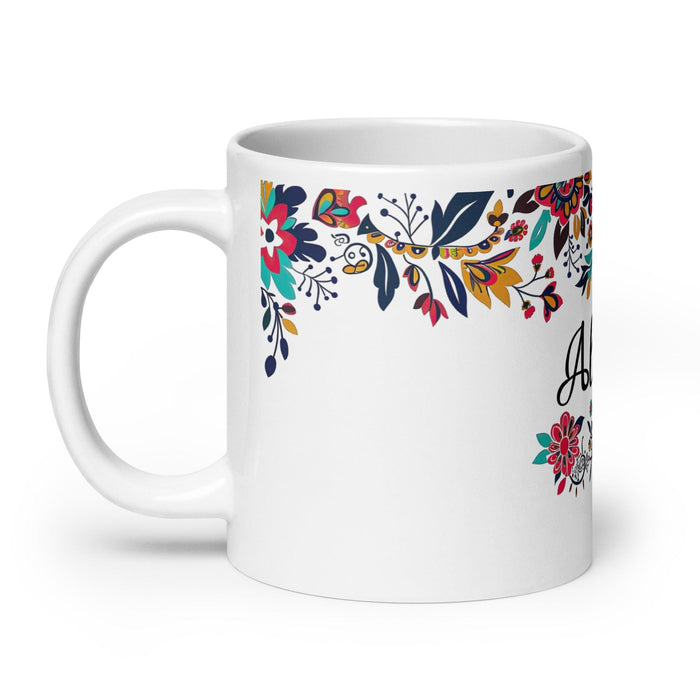 Alison Exclusive Name Art Piece Home Office Work Coffee Mug Mexican Spanish Pride Gift Cup One-Of-A-Kind Calligraphy White Glossy Mug | A27 Mexicada