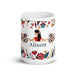 Alison Exclusive Name Art Piece Home Office Work Coffee Mug Mexican Spanish Pride Gift Cup One-Of-A-Kind Calligraphy White Glossy Mug | A28 Mexicada