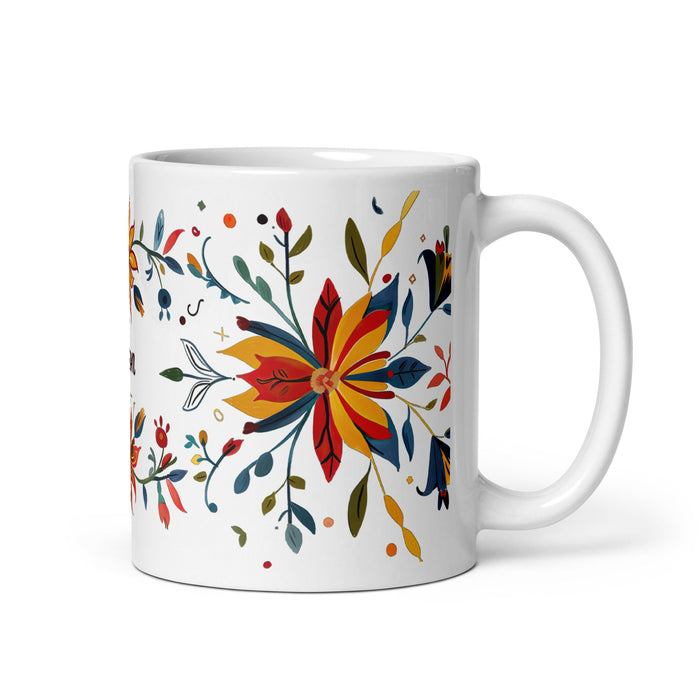 Alison Exclusive Name Art Piece Home Office Work Coffee Mug Mexican Spanish Pride Gift Cup One - Of - A - Kind Calligraphy White Glossy Mug | A29 - Mexicada