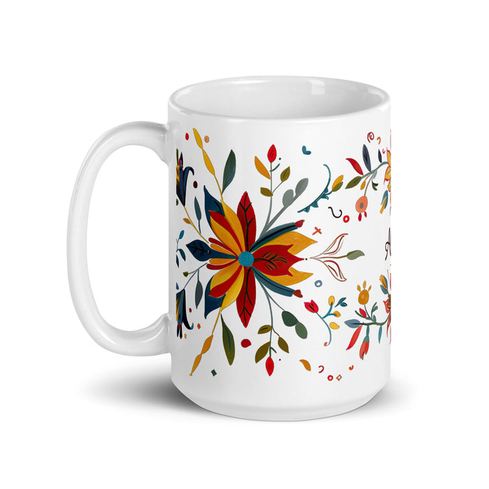 Alison Exclusive Name Art Piece Home Office Work Coffee Mug Mexican Spanish Pride Gift Cup One - Of - A - Kind Calligraphy White Glossy Mug | A29 - Mexicada