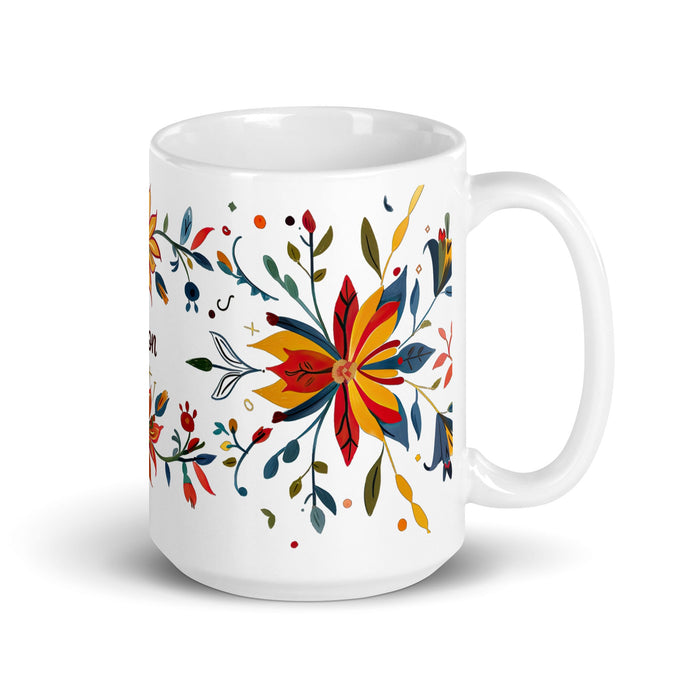 Alison Exclusive Name Art Piece Home Office Work Coffee Mug Mexican Spanish Pride Gift Cup One - Of - A - Kind Calligraphy White Glossy Mug | A29 - Mexicada