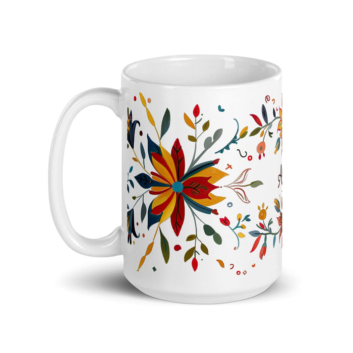 Alison Exclusive Name Art Piece Home Office Work Coffee Mug Mexican Spanish Pride Gift Cup One-Of-A-Kind Calligraphy White Glossy Mug | A29 Mexicada