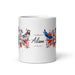 Alison Exclusive Name Art Piece Home Office Work Coffee Mug Mexican Spanish Pride Gift Cup One-Of-A-Kind Calligraphy White Glossy Mug | A3 Mexicada