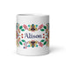 Alison Exclusive Name Art Piece Home Office Work Coffee Mug Mexican Spanish Pride Gift Cup One - Of - A - Kind Calligraphy White Glossy Mug | A32 - Mexicada