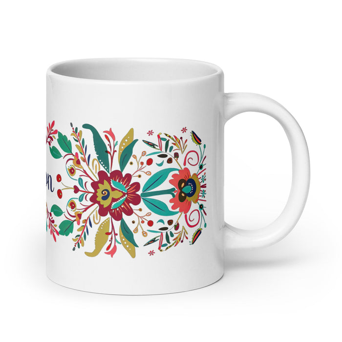 Alison Exclusive Name Art Piece Home Office Work Coffee Mug Mexican Spanish Pride Gift Cup One - Of - A - Kind Calligraphy White Glossy Mug | A32 - Mexicada