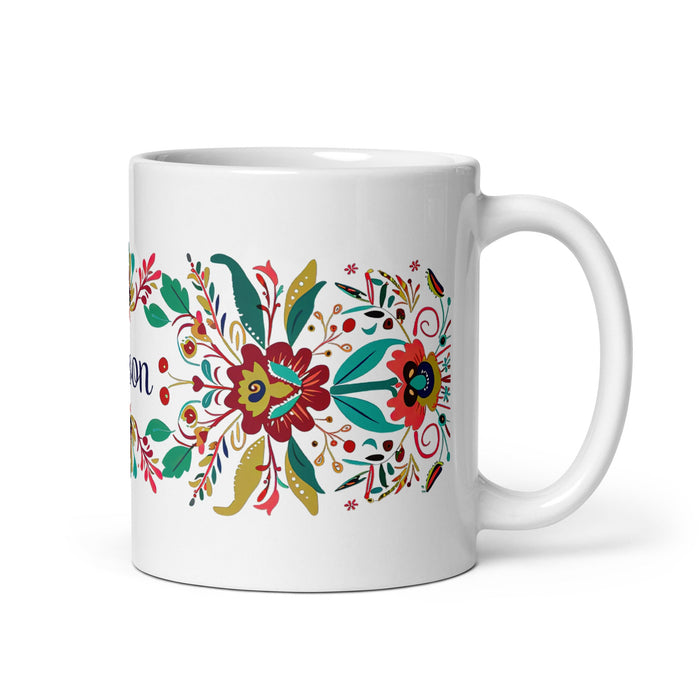 Alison Exclusive Name Art Piece Home Office Work Coffee Mug Mexican Spanish Pride Gift Cup One - Of - A - Kind Calligraphy White Glossy Mug | A32 - Mexicada