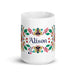 Alison Exclusive Name Art Piece Home Office Work Coffee Mug Mexican Spanish Pride Gift Cup One-Of-A-Kind Calligraphy White Glossy Mug | A32 Mexicada