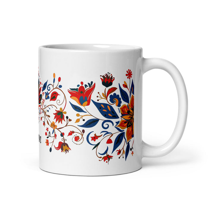 Alison Exclusive Name Art Piece Home Office Work Coffee Mug Mexican Spanish Pride Gift Cup One - Of - A - Kind Calligraphy White Glossy Mug | A33 - Mexicada