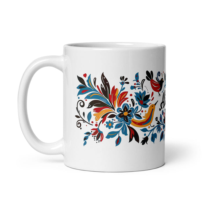 Alison Exclusive Name Art Piece Home Office Work Coffee Mug Mexican Spanish Pride Gift Cup One - Of - A - Kind Calligraphy White Glossy Mug | A34 - Mexicada