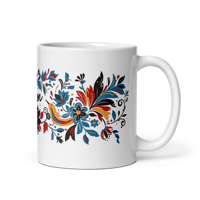 Alison Exclusive Name Art Piece Home Office Work Coffee Mug Mexican Spanish Pride Gift Cup One - Of - A - Kind Calligraphy White Glossy Mug | A34 - Mexicada