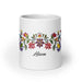 Alison Exclusive Name Art Piece Home Office Work Coffee Mug Mexican Spanish Pride Gift Cup One-Of-A-Kind Calligraphy White Glossy Mug | A37 Mexicada