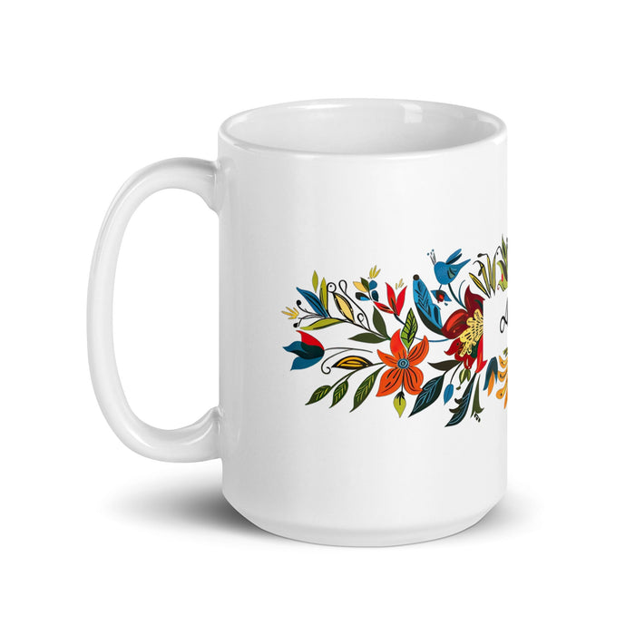 Alison Exclusive Name Art Piece Home Office Work Coffee Mug Mexican Spanish Pride Gift Cup One - Of - A - Kind Calligraphy White Glossy Mug | A5 - Mexicada