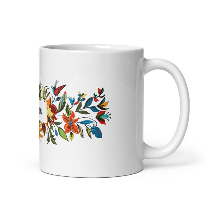 Alison Exclusive Name Art Piece Home Office Work Coffee Mug Mexican Spanish Pride Gift Cup One-Of-A-Kind Calligraphy White Glossy Mug | A5 Mexicada 11 oz