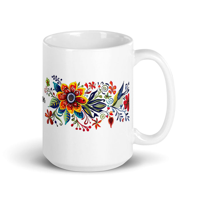 Alison Exclusive Name Art Piece Home Office Work Coffee Mug Mexican Spanish Pride Gift Cup One-Of-A-Kind Calligraphy White Glossy Mug | A6 Mexicada 15 oz