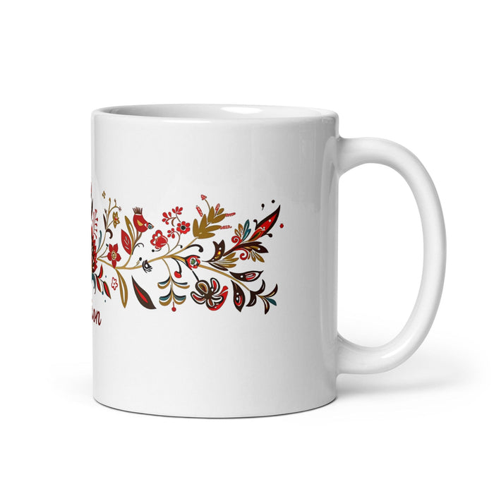 Alison Exclusive Name Art Piece Home Office Work Coffee Mug Mexican Spanish Pride Gift Cup One-Of-A-Kind Calligraphy White Glossy Mug | A7 Mexicada 11 oz