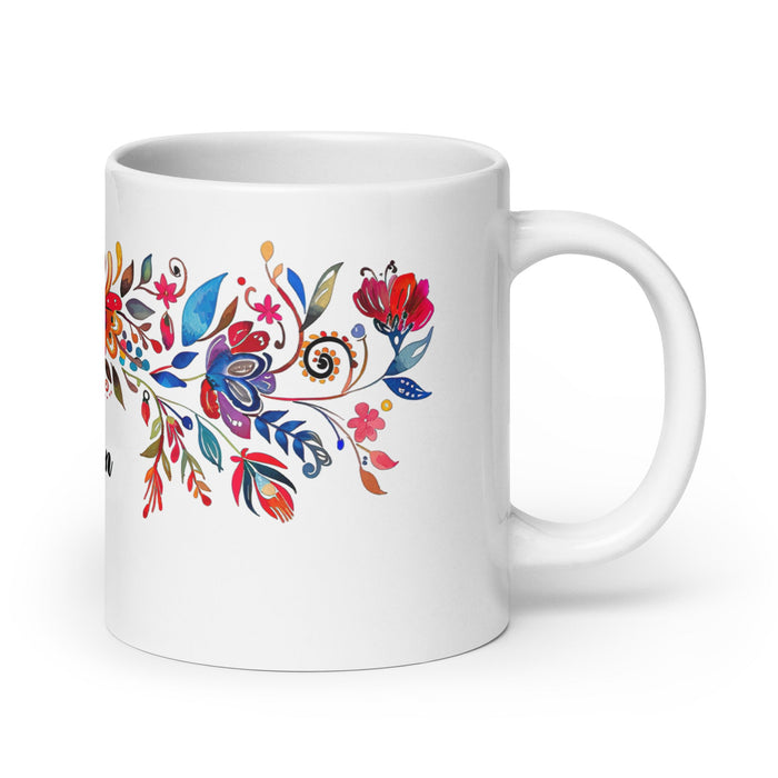 Alison Exclusive Name Art Piece Home Office Work Coffee Mug Mexican Spanish Pride Gift Cup One - Of - A - Kind Calligraphy White Glossy Mug | A8 - Mexicada