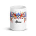 Alison Exclusive Name Art Piece Home Office Work Coffee Mug Mexican Spanish Pride Gift Cup One - Of - A - Kind Calligraphy White Glossy Mug | A8 - Mexicada