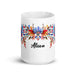 Alison Exclusive Name Art Piece Home Office Work Coffee Mug Mexican Spanish Pride Gift Cup One-Of-A-Kind Calligraphy White Glossy Mug | A8 Mexicada