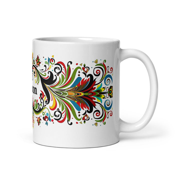 Allison Exclusive Name Art Piece Home Office Work Coffee Mug Mexican Spanish Pride Gift Cup One - Of - A - Kind Calligraphy White Glossy Mug | A1 - Mexicada