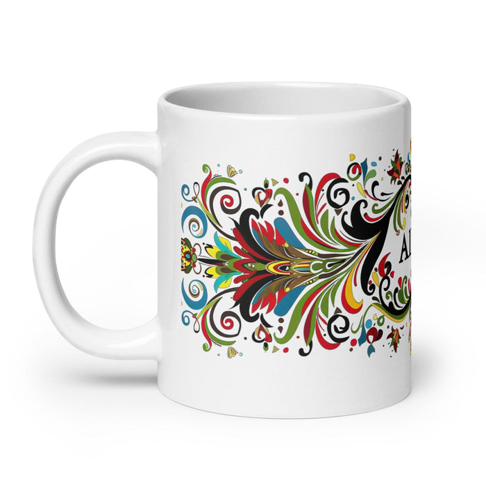 Allison Exclusive Name Art Piece Home Office Work Coffee Mug Mexican Spanish Pride Gift Cup One-Of-A-Kind Calligraphy White Glossy Mug | A1 Mexicada